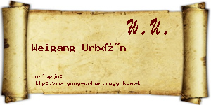 Weigang Urbán névjegykártya